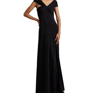 Lauren Ralph Lauren Stretch Jersey Asymmetric Off-The-Shoulder Gown, size 12 NWT
